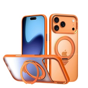 高品質 磨砂膚感 360°旋轉支架殼 適用於 蘋果 iPhone 17 16 15 14 Pro max 防摔殼 手機殼