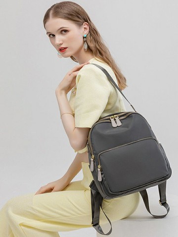 女士牛津布後背包雙肩包女2025新款休閑防水百搭時尚旅游輕便兩用女士背包潮