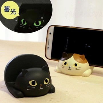 日本 貓奴必備 手機架 夜光 追劇神器 | 手機支架 DECOLE 兩用手機架 手機座 智慧型手機支架 日本
