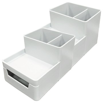 小麥購物 桌上文件收納盒 抽屜筆筒 C287 235g 2個  白色