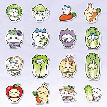【小悅居】吉伊卡哇chiikawa貼紙可愛卡通食物貼畫裝飾手機手賬批發網紅同款、熱門單品 回購爆款