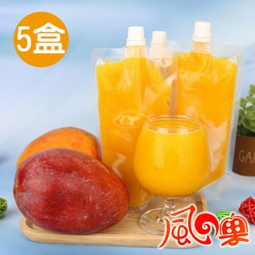 [永全鑫]風之果 屏東枋山在欉紅100%愛文芒果冰沙即飲包200ml(8包/盒)x5盒