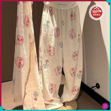 🎀潮流新款🎀睡褲雲朵卡通可愛休閒長褲春秋新款寬鬆家居夏季遛彎可外薄款長款 4LUD