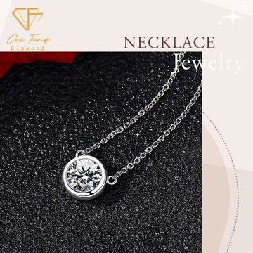 【CF鑽飾】項鍊 莫桑鑽《泡泡鎖骨》鑽石項墜 情人禮物 生日送禮 飾品 求婚 告白