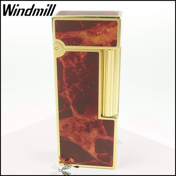 ☆福星屋☆【Windmill】FOX系列-火石式燃油打火機(鍍金色環氧樹脂棕色大理石款) NO.FOX-0005