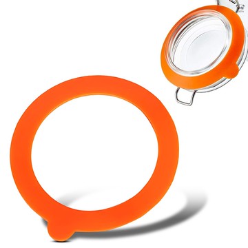 1個裝 梅森罐瓶蓋密封墊圈矽膠墊 外徑97mm 內徑70mm 可重複使用食品級矽膠無氣孔 替換密封防水圈矽膠平墊圈  橙