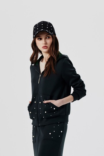 晚山新黛珍珠連帽外套