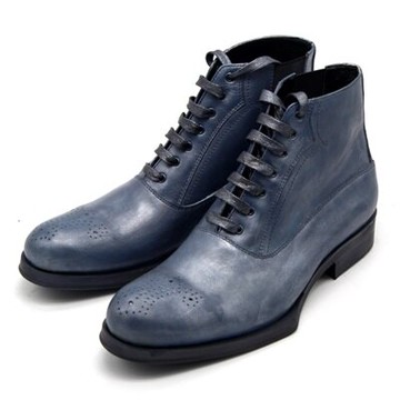 中筒靴真皮雕花繫帶靴子-時尚手塗英倫紳士男鞋2色73kv52【獨家進口】【米蘭精品】