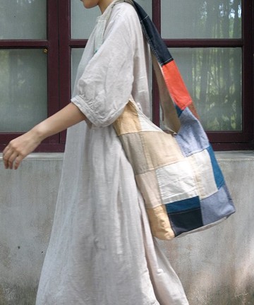 手工拼接文藝青年_斜背包 肩背包 側背包