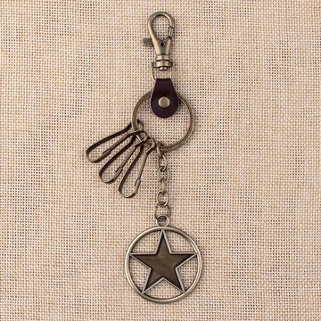 革命五角星合金兩用鑰匙扣復古學生鑰匙扣腰掛汽車配飾送禮物