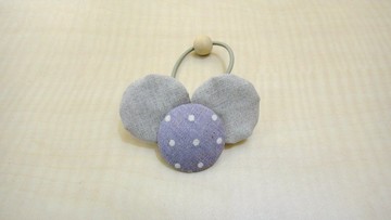 手感布包釦髮束 - 紫水玉