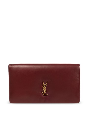 Saint Laurent - large Calypso leather wallet - women - Lamb Skin - One Size - Red