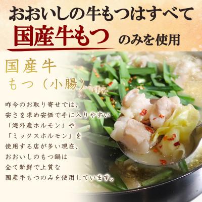 ふるさと納税 鞍手町 牛もつ鍋おおいしのモツ鍋　味噌味2〜3人前