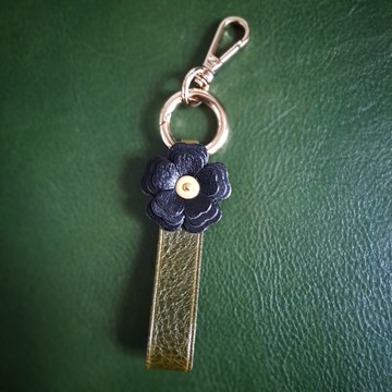 【花時間/靜謐】植鞣皮革鑰匙圈/吊飾【聖誕禮盒】