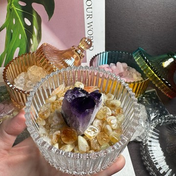 多種天然水晶石可挑選😻羅馬宮廷風 水晶淨化盆 消磁碗 消磁盆 贈天然水晶石200公克❤️可購紫水晶簇 淨化 A0257
