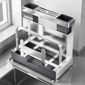 源頭工廠304不銹鋼廚房刀架置物架砧板架一體筷子刀具收納架