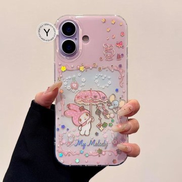 【現貨】隔日達速出貨🎀 雨傘美樂蒂適用iphone18创意 17 pro max手機殼16韓系15可愛14簡約13防摔殼