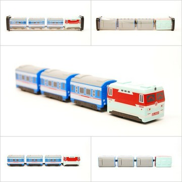 中國鐵路列車 韶山3型電力機車 鐵支路4節迴力小列車 迴力車 火車玩具 壓克力盒裝 QV031T1 TR台灣鐵道