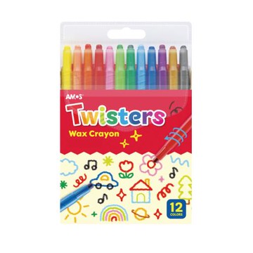 【韓國AMOS】12色旋轉蠟筆