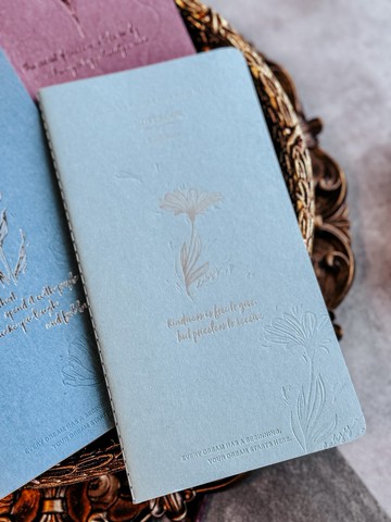 手工活版線裝長型筆記本(半空白半橫線) - K.善良