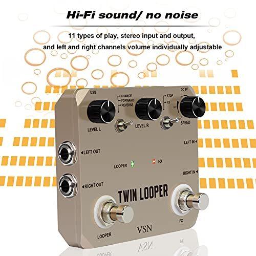 VSN Twin Looper Electric Guitar Effect Pedal Loop Station 11 Types of Play 並行輸入品