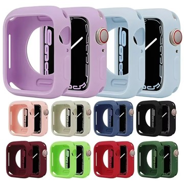 糖果色軟矽膠tpu保護殼兼容apple Watch系列10 42mm 46mm 44mm 40mm 41mm 45mm