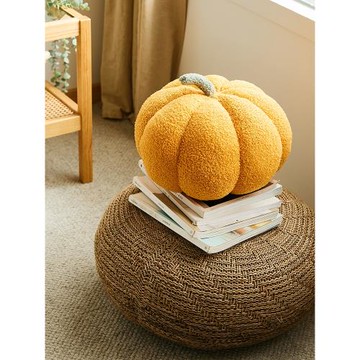 蔓越家 北歐ins風創意毛絨南瓜毛毛抱枕可愛圓形沙發客廳填充靠墊