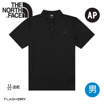 【The North Face 男 Tanken 系列 POLO衫 AP《黑》】8HQX/吸濕排汗/商務休閒/戶外休閒/立領T