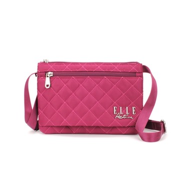 【ELLE Active】生活印記系列-隨身側背包/斜背包-小-桃紅色