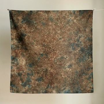 植物染頭巾 純棉方巾 扎染領巾 百搭配飾