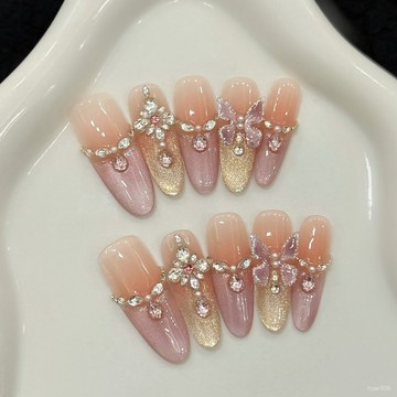 💟加一手工甲💅🏻藝禾穿戴甲【花蝶幽夢】冰透腮紅立體蝴蝶僊女風氣質顯白美甲貼純手工穿戴甲 VRJZ