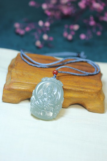 【武財神】項鏈/招財護主/佑平安吊墜/天然和田玉