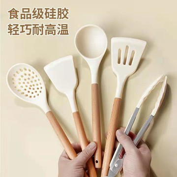 耐高溫硅膠鏟子湯勺家用宿舍不粘鍋專用食品級廚具全套一整套戶外