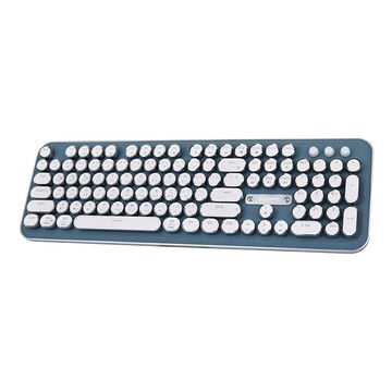 三模皮革復古打字機青軸機械鍵盤 MRK3000 黑色金邊 MRK3000BK