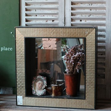 歐式復古壁掛裝飾鏡壁掛置物架1入