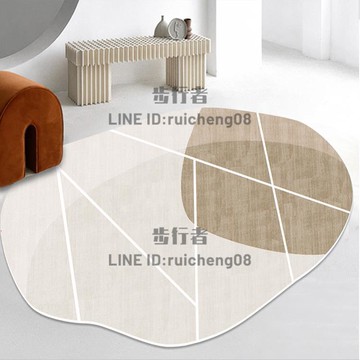 IG風格異形不規則地毯客廳茶幾毯輕奢臥室家用滿鋪橢圓形地毯墊【步行者戶外生活館】
