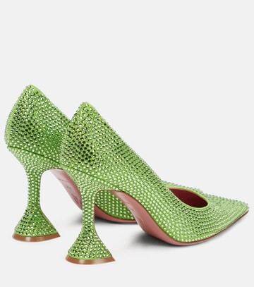 Amina Muaddi Ami embellished leather pumps