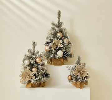 北歐風銀灰色聖誕桌面裝飾擺件迷你聖誕樹