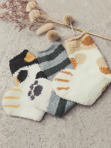 貓腳造型毛毛居家長襪