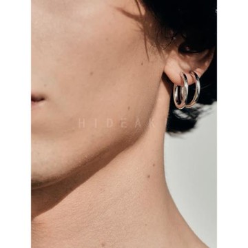 TOMWOOD簡約質感輕奢時尚Hide aki耳圈經典基礎款925銀素圈圈耳環