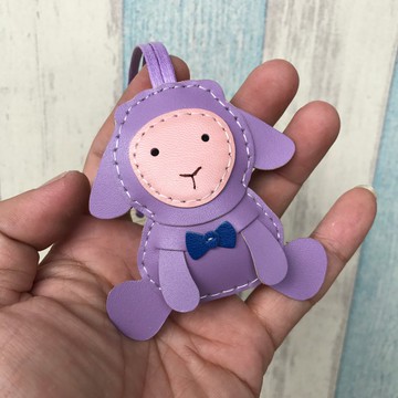 療癒小物 淺紫色 可愛 小綿羊 純手工縫製 吊飾 小尺寸