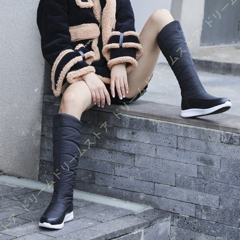 美脚 ロング丈 ムートンブーツ レディース レディース靴 ブーツ スリッポン スノーブーツ 冬 ボア ムートン 黒 赤 履きやすい ウェッジソール 通販 Lineポイント最大0 5 Get Lineショッピング