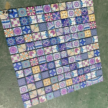 小碎花玻璃馬賽克瓷磚拼圖藝術背景墻時尚高檔衛生間客廳墻磚【X1213】