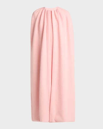 Boucle Knit Long Cape