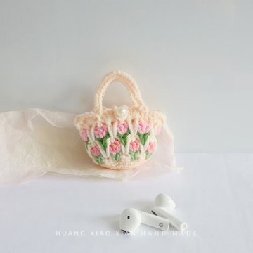 手工編織適用于airpods1/2/3代郁金香無線耳機套保護套閨蜜禮物