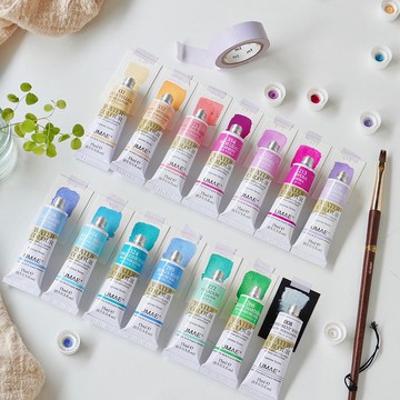 台灣UMAE奧馬 暖色系-馬卡龍水彩15ml 單條