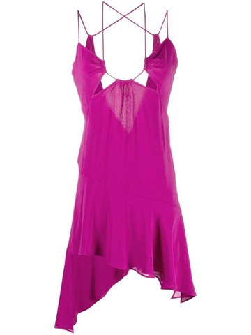 The Andamane `Layla Mini` Asymmetric Halterneck Mini Dress