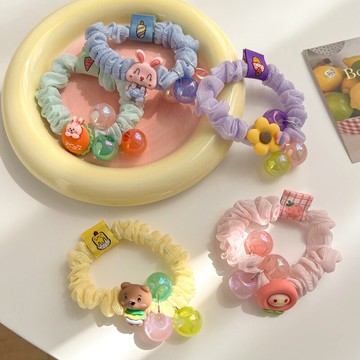 韓版女童可愛球球發繩女童高彈力橡皮筋網紅小女孩扎頭發發圈頭繩