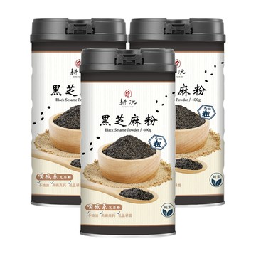 GENG YUAN 九四粗咀嚼系黑芝麻粉400g-罐裝x3罐