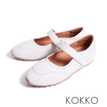 KOKKO甜美鬆弛運動休閒瑪莉珍鞋白色